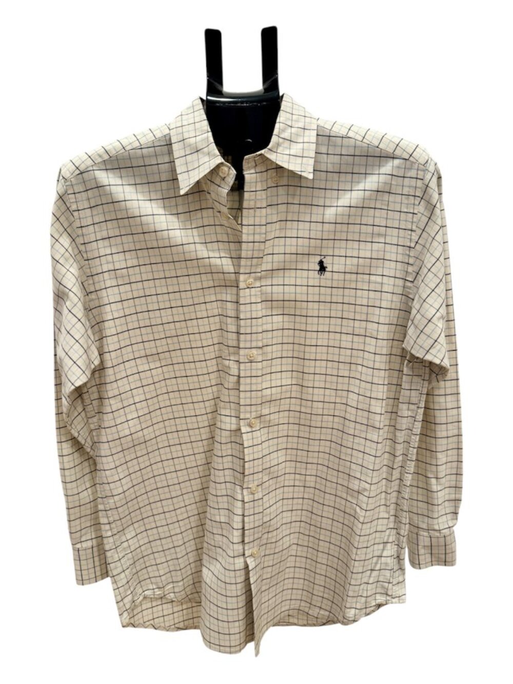 Ralph Lauren Youth XL 18-20 Creme Black Plaid Button Down Shirt Mens XS / Unisex